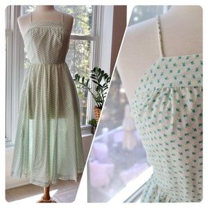 70’s Handmade Floral A-Line Open Back Dress
